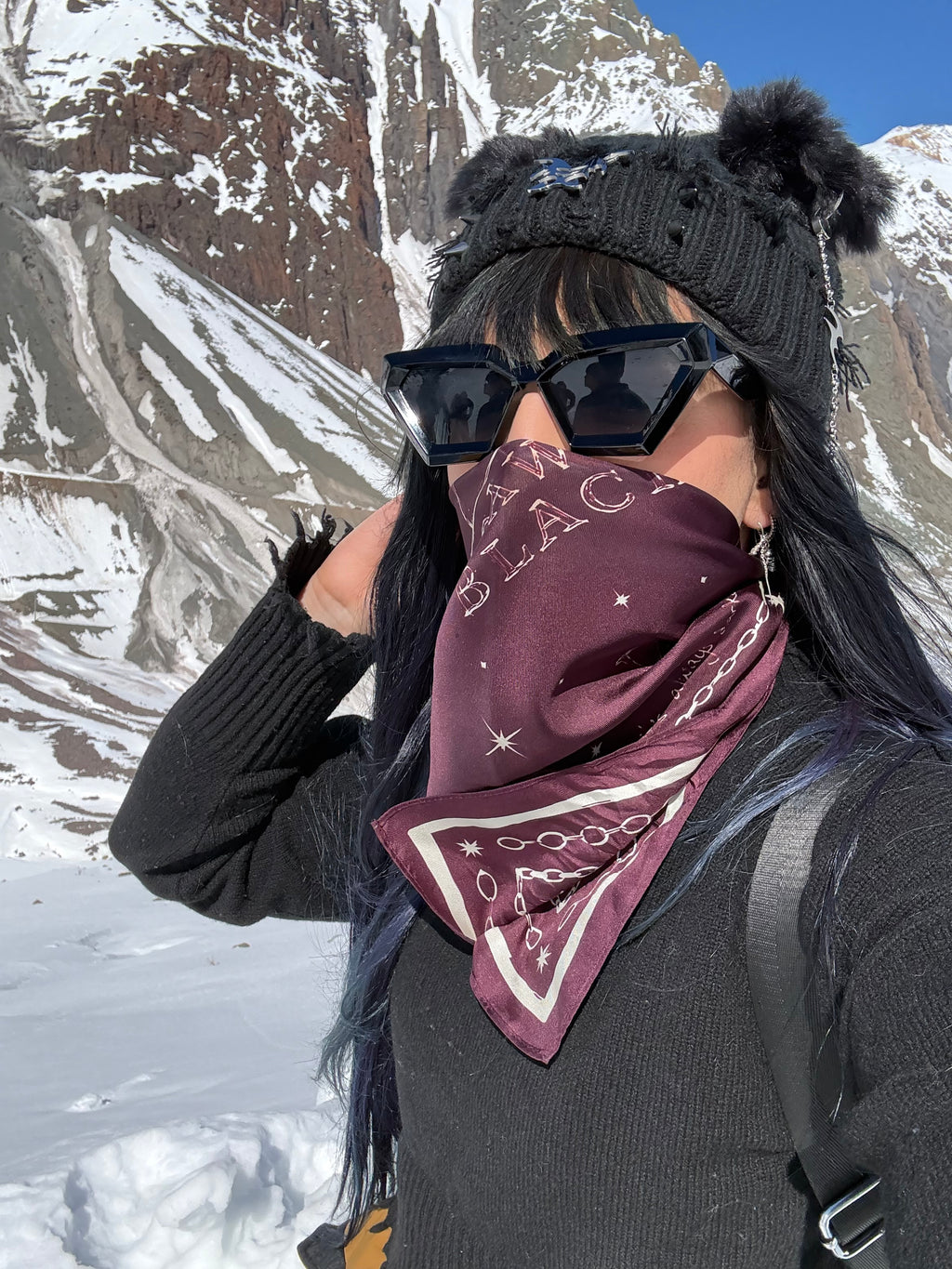 Hand Drawn 100% Silk Bandana Scarf