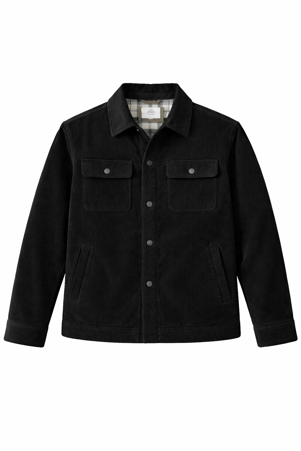 Unisex Cord Shacket - Black