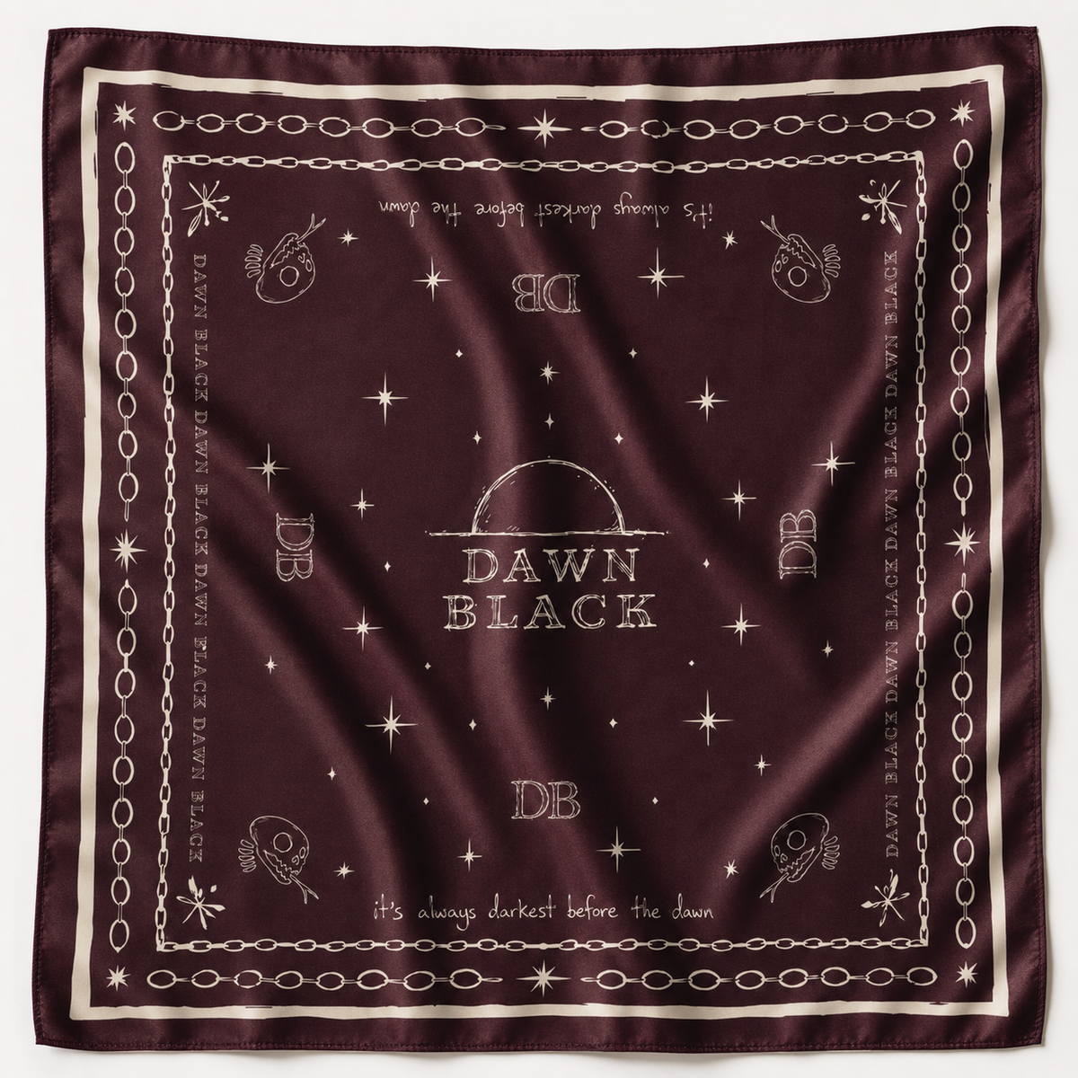 Hand Drawn 100% Silk Bandana Scarf