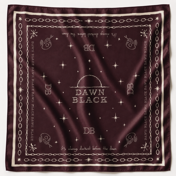 Hand Drawn 100% Silk Bandana Scarf
