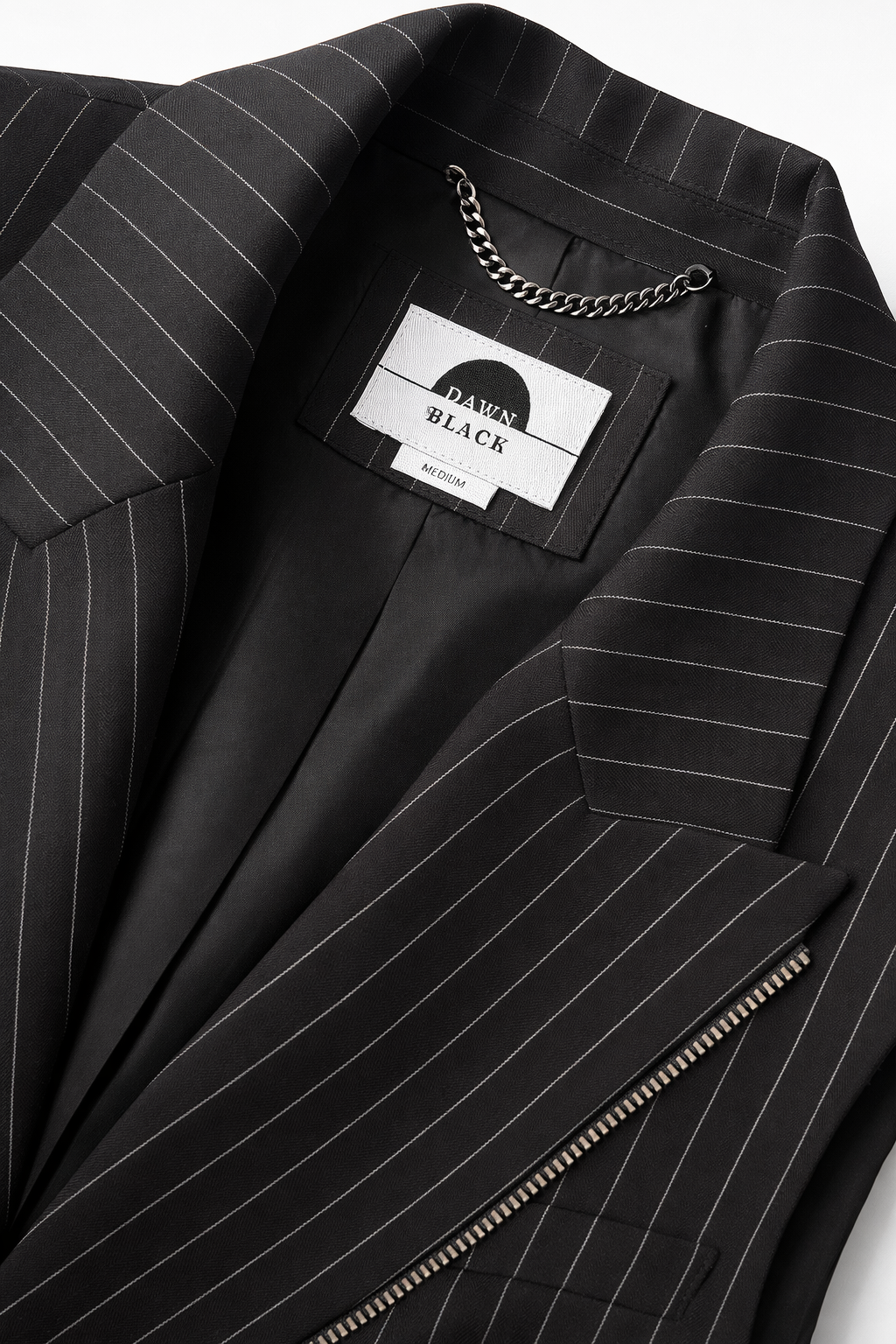Pin Stripe Vest - Black/White