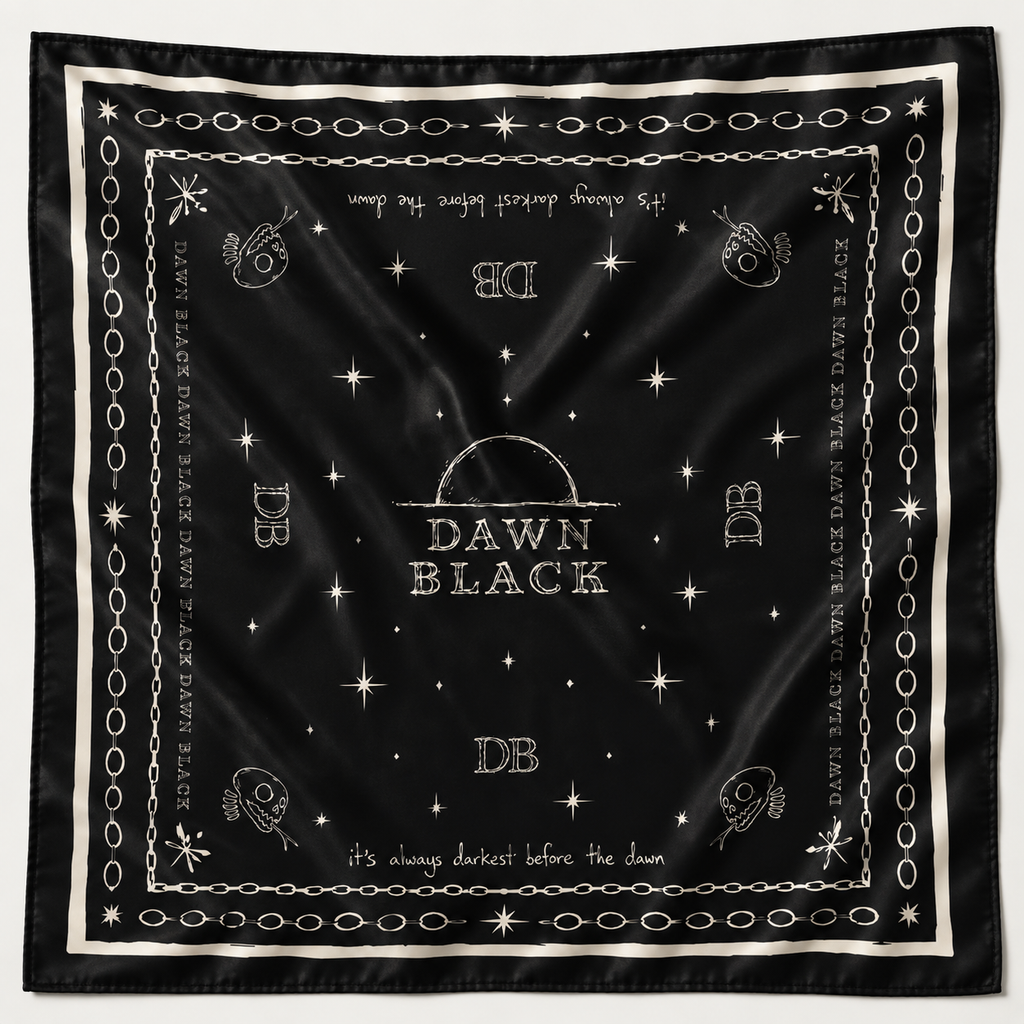 Hand Drawn 100% Silk Bandana Scarf