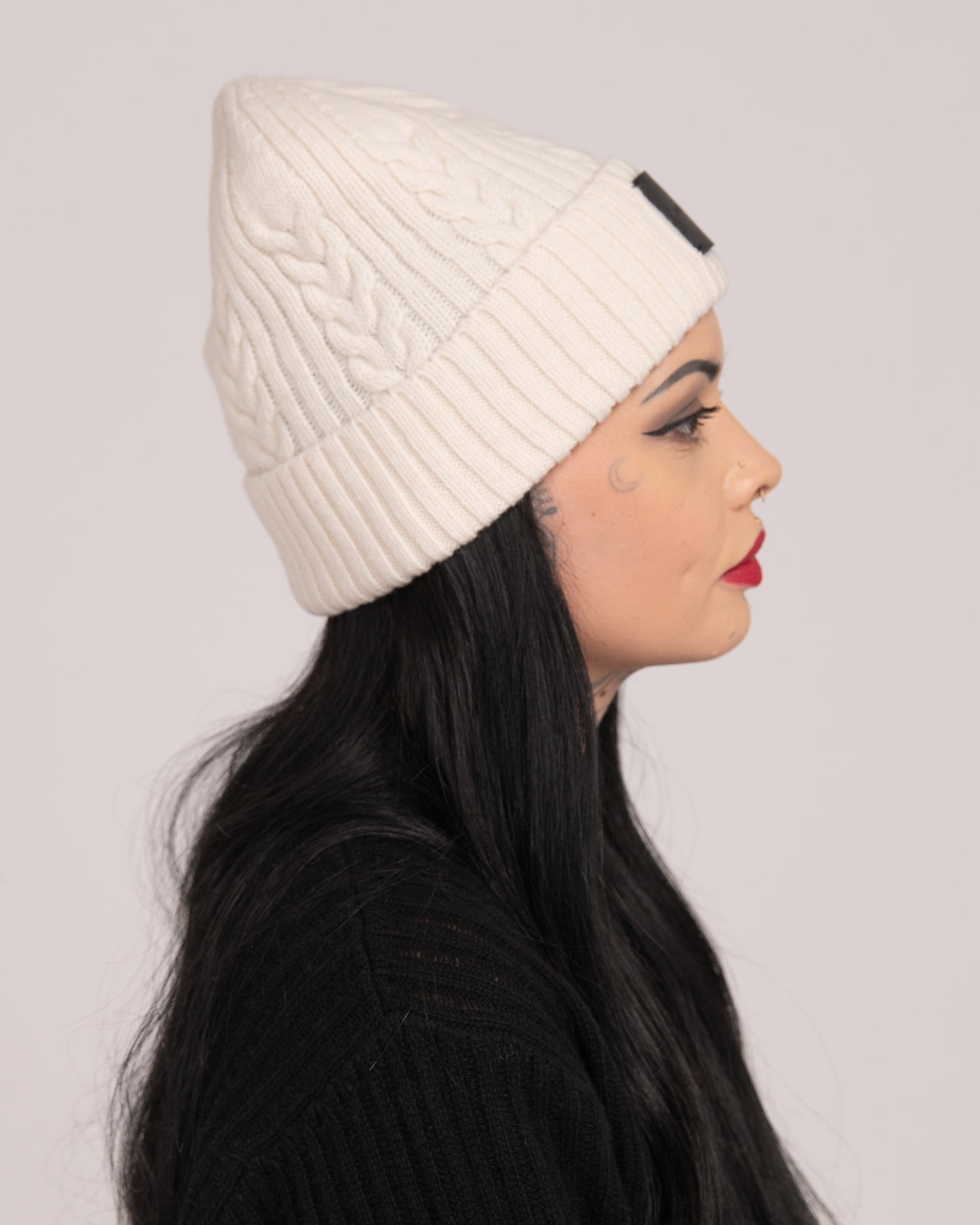 Unisex Australian Wool Cable Beanie - Ecru