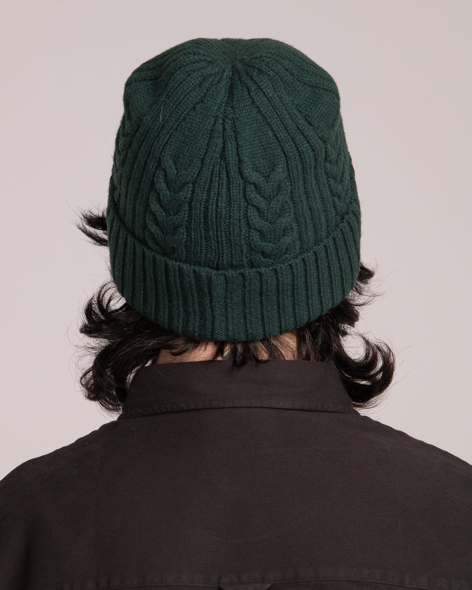Unisex Australian Wool Cable Beanie - Forest