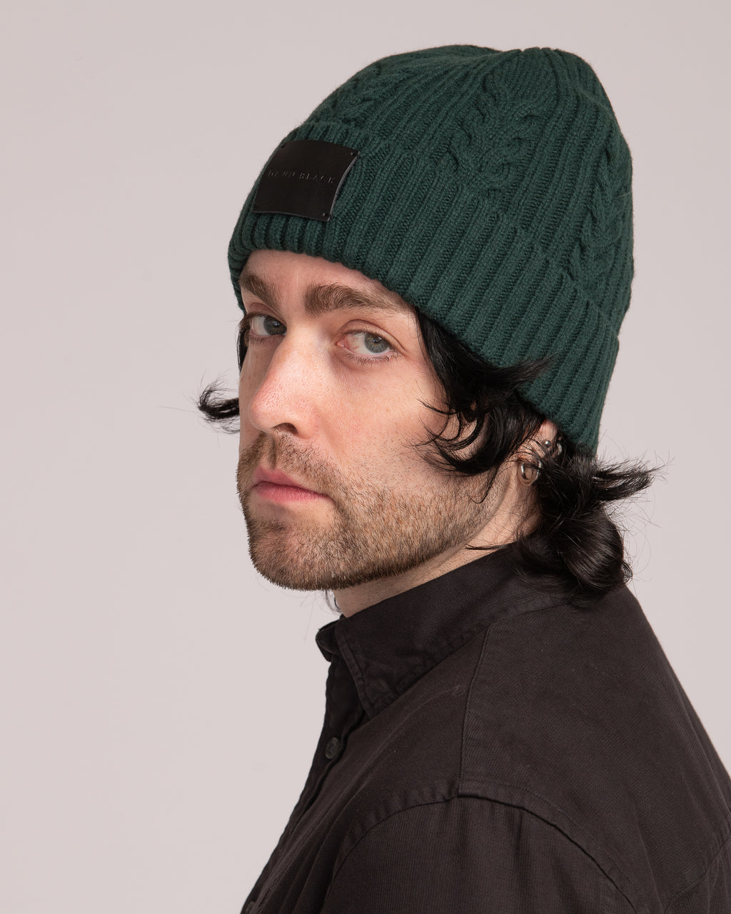 Unisex Australian Wool Cable Beanie - Forest