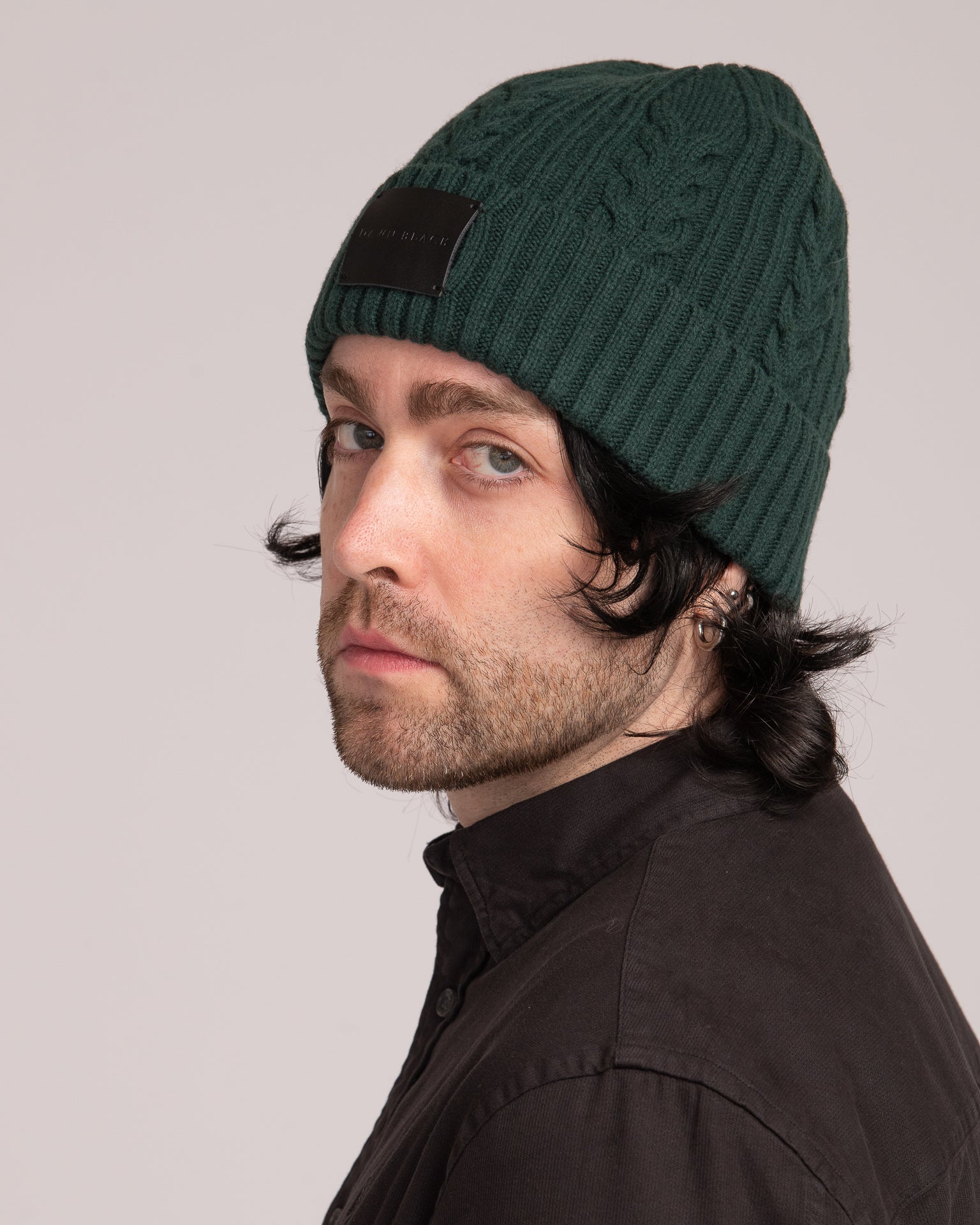 Unisex Australian Wool Cable Beanie - Forest