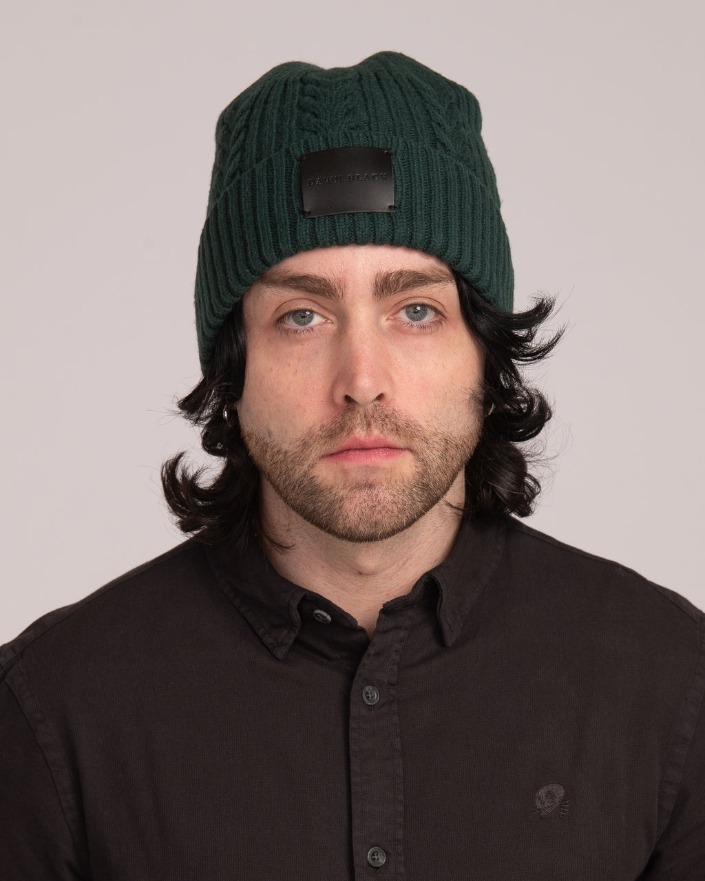 Unisex Australian Wool Cable Beanie - Forest