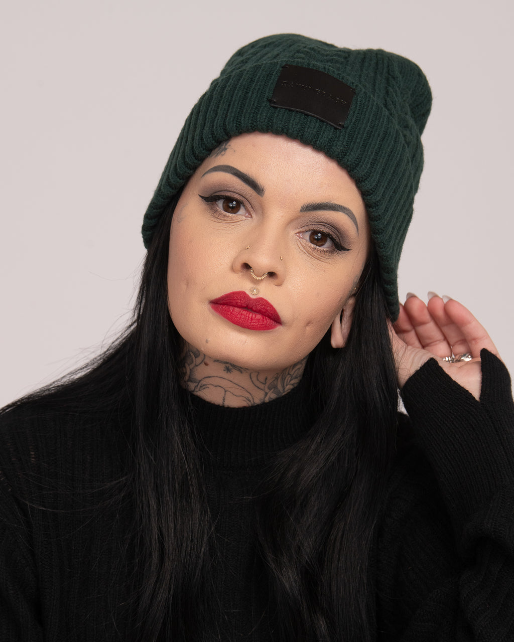Unisex Australian Wool Cable Beanie - Forest