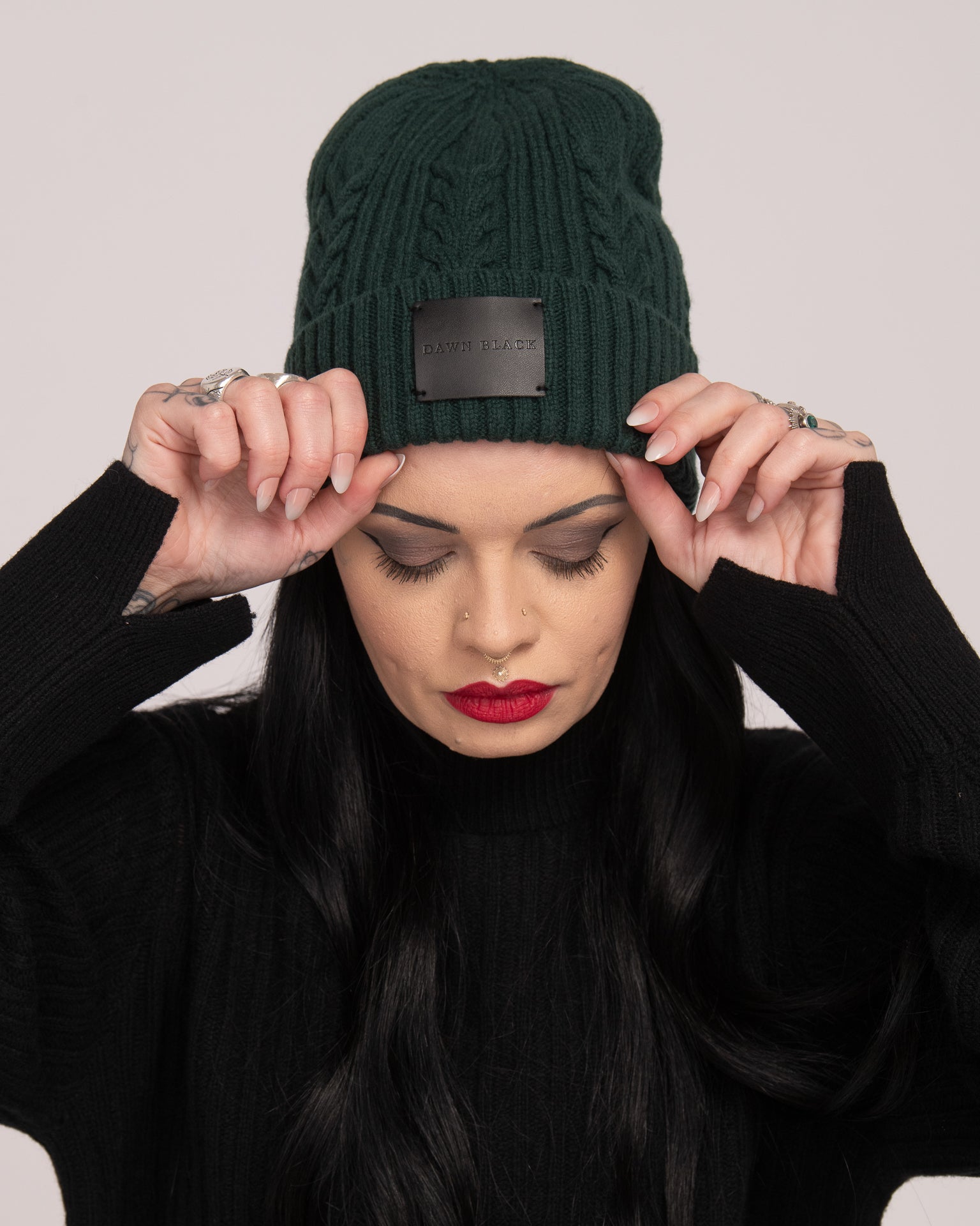 Unisex Australian Wool Cable Beanie - Forest
