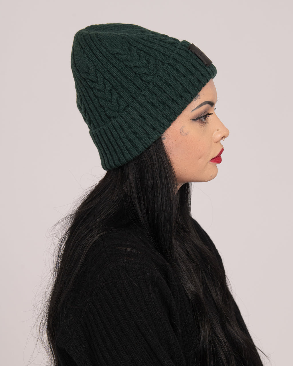 Unisex Australian Wool Cable Beanie - Forest