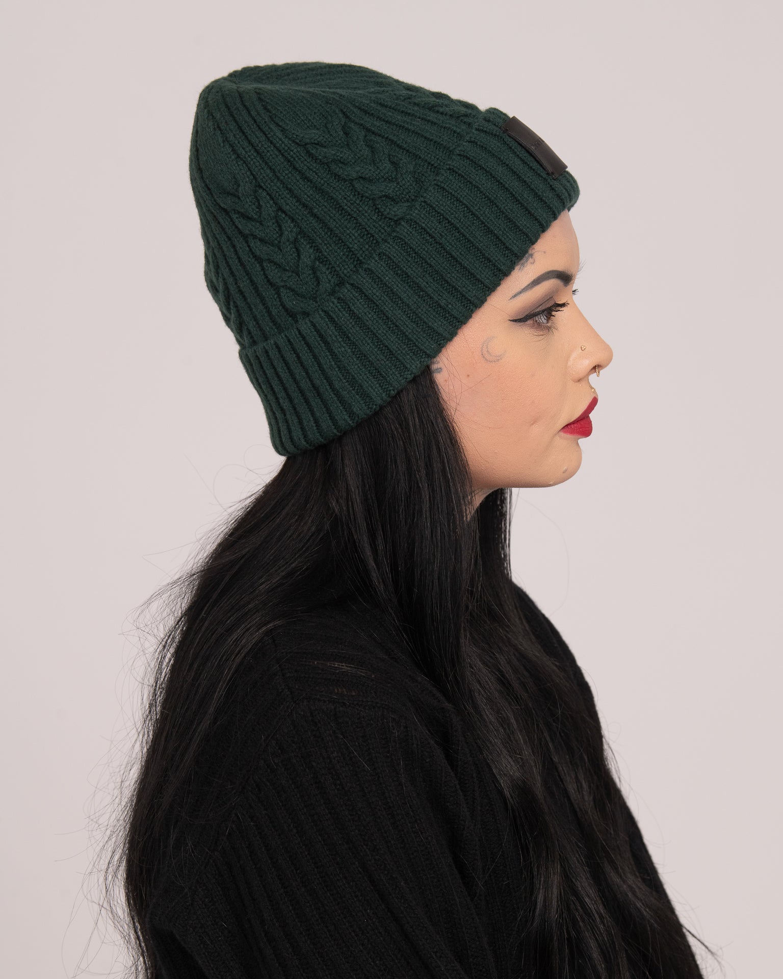 Unisex Australian Wool Cable Beanie - Forest