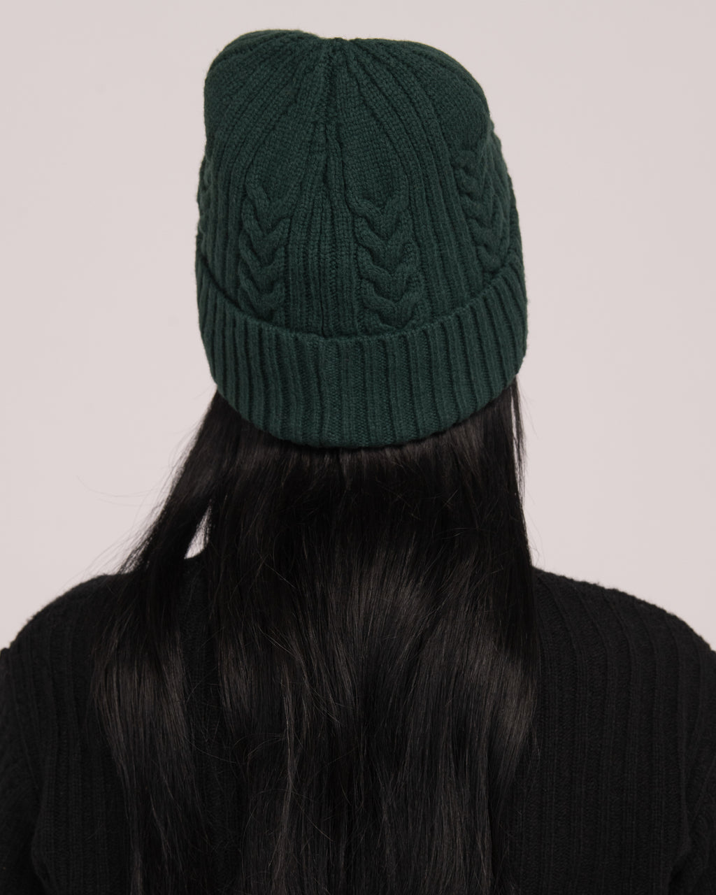 Unisex Australian Wool Cable Beanie - Forest