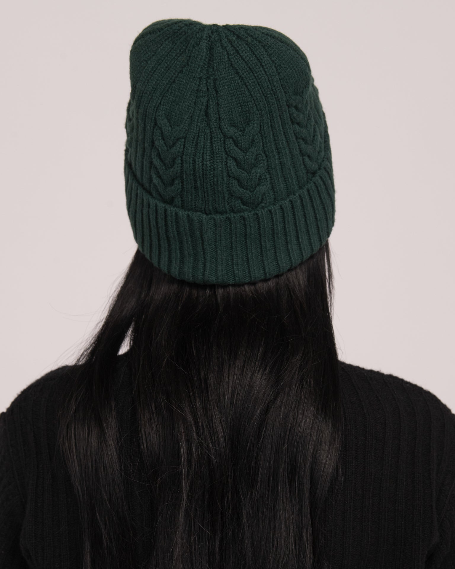 Unisex Australian Wool Cable Beanie - Forest