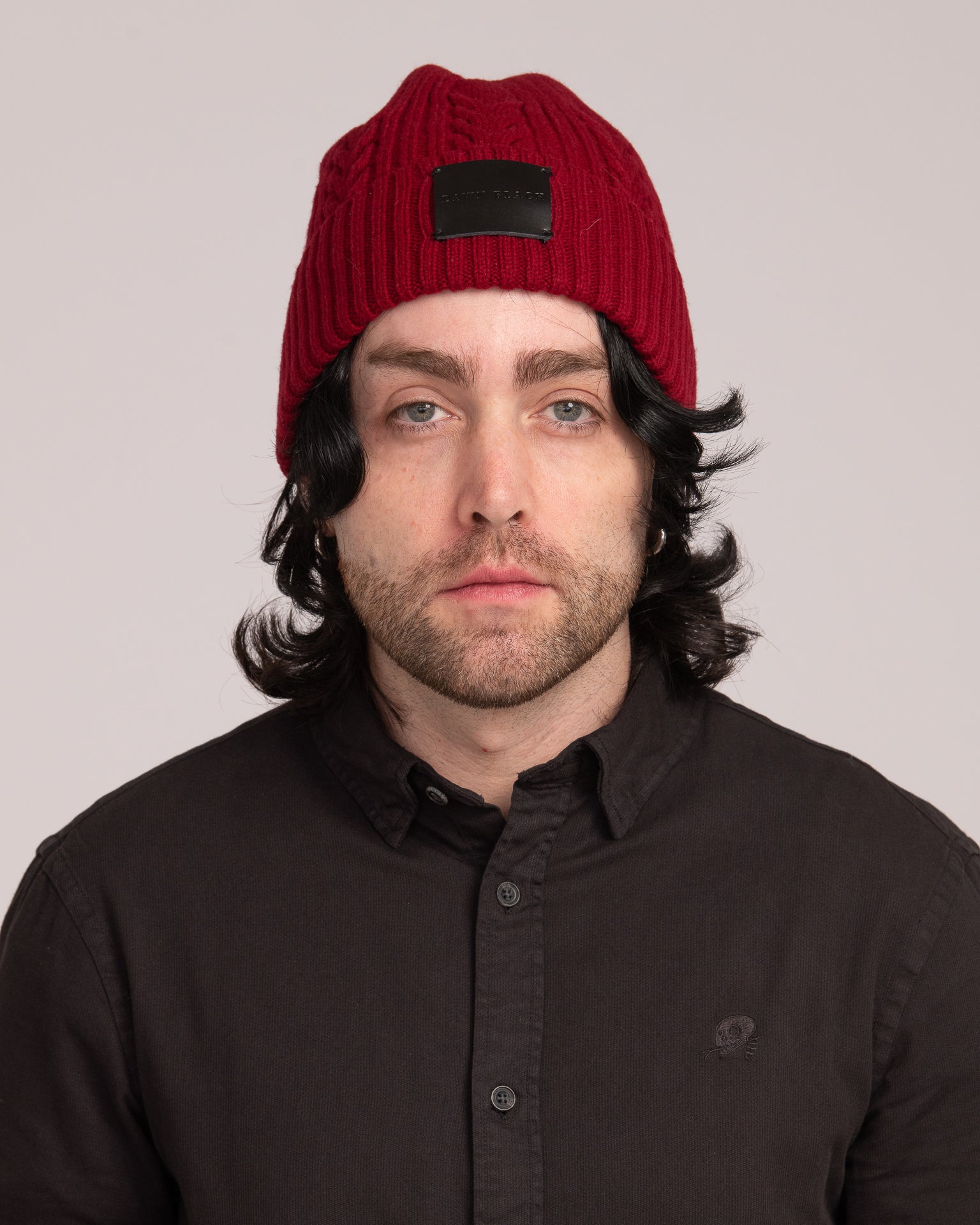 Unisex Australian Wool Cable Beanie - Merlot