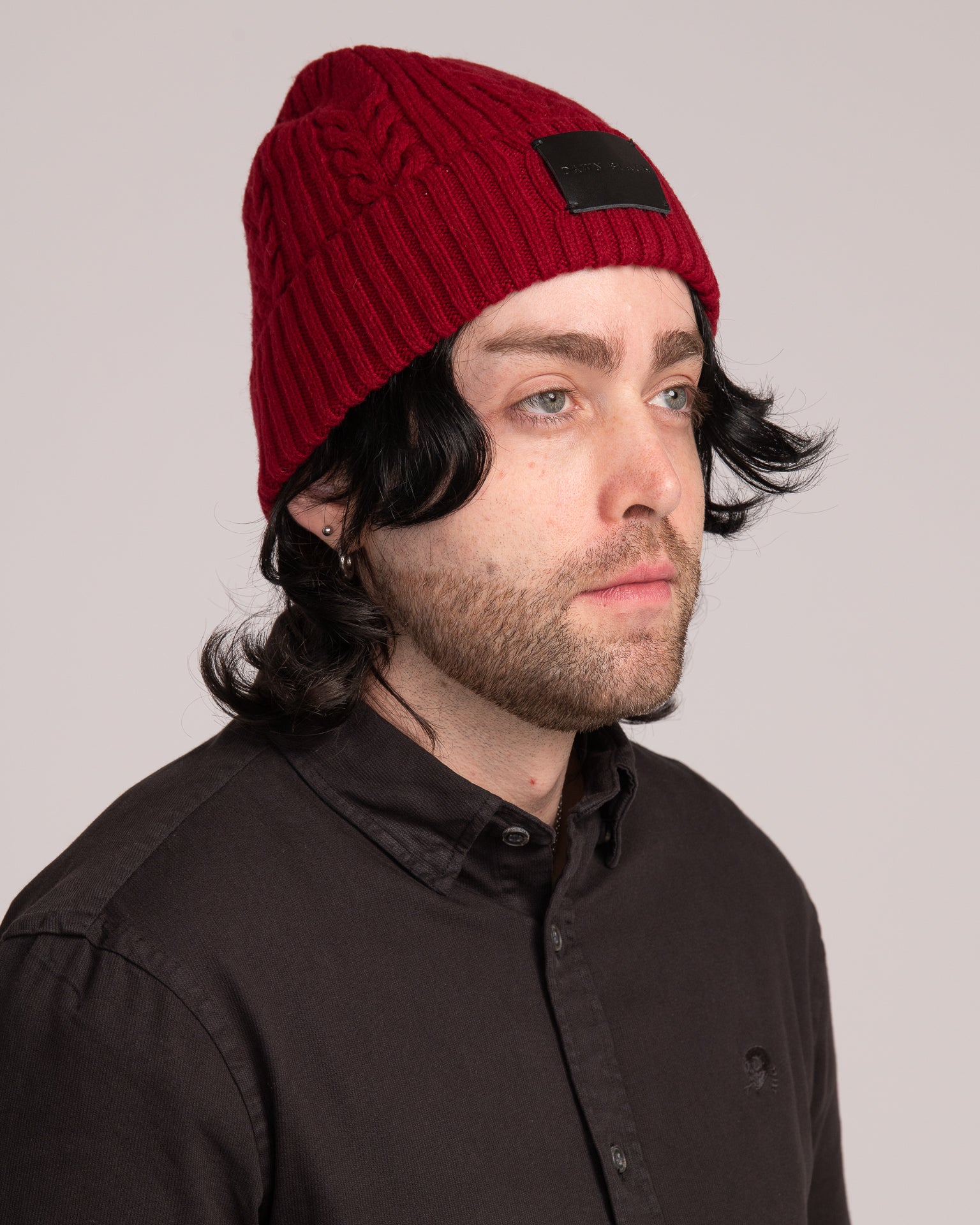 Unisex Australian Wool Cable Beanie - Merlot