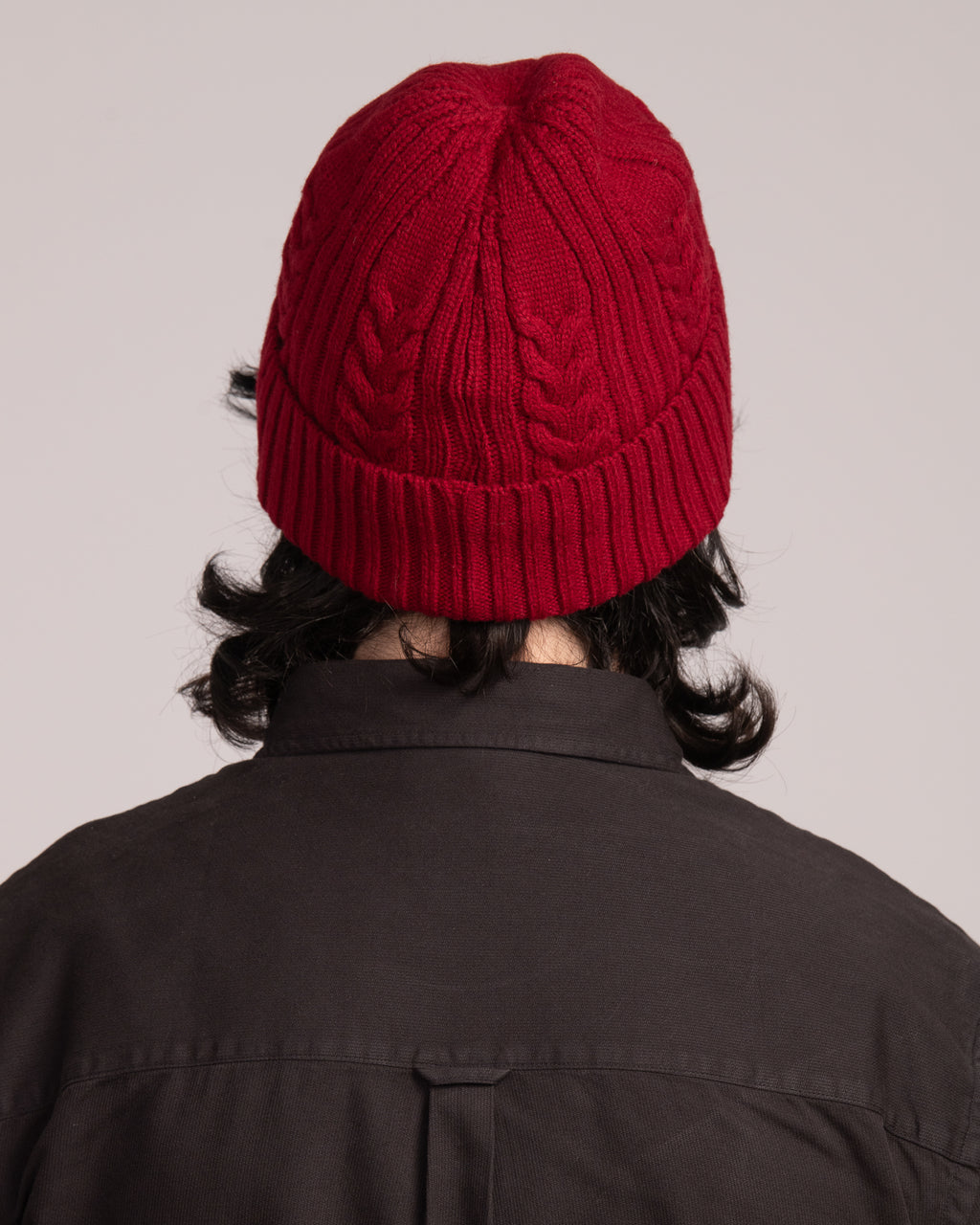 Unisex Australian Wool Cable Beanie - Merlot
