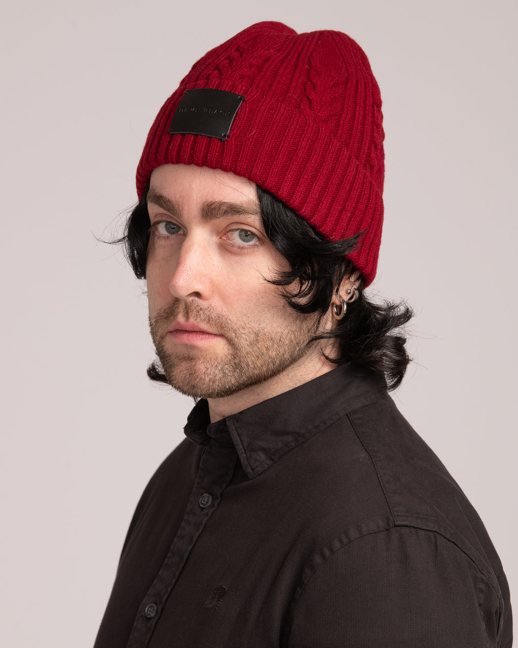 Unisex Australian Wool Cable Beanie - Merlot