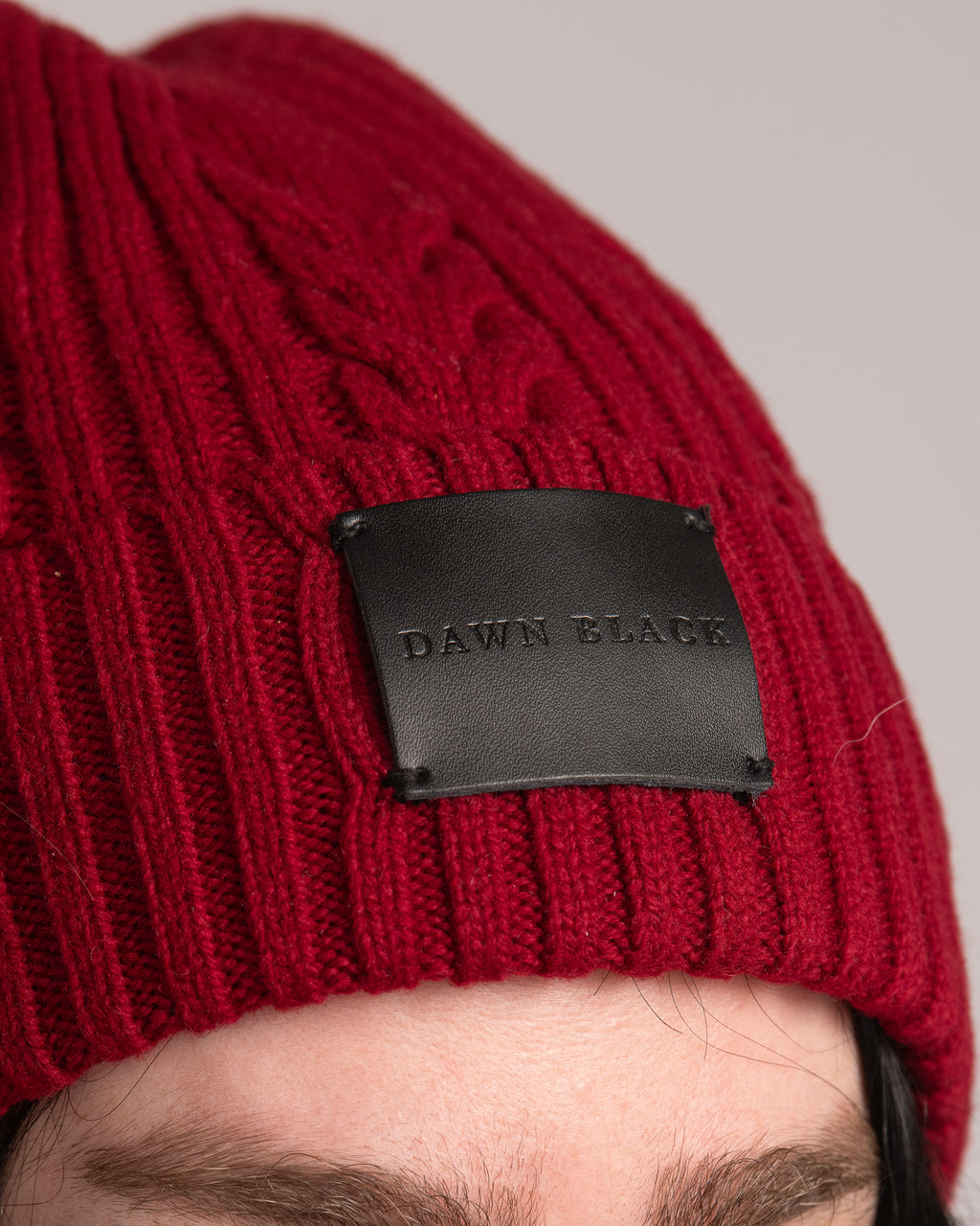 Unisex Australian Wool Cable Beanie - Merlot