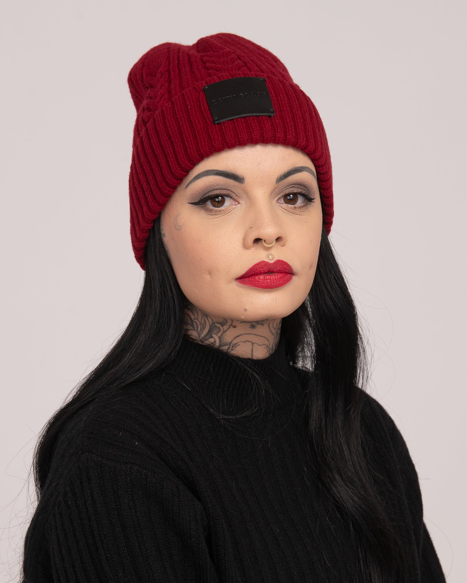 Unisex Australian Wool Cable Beanie - Merlot