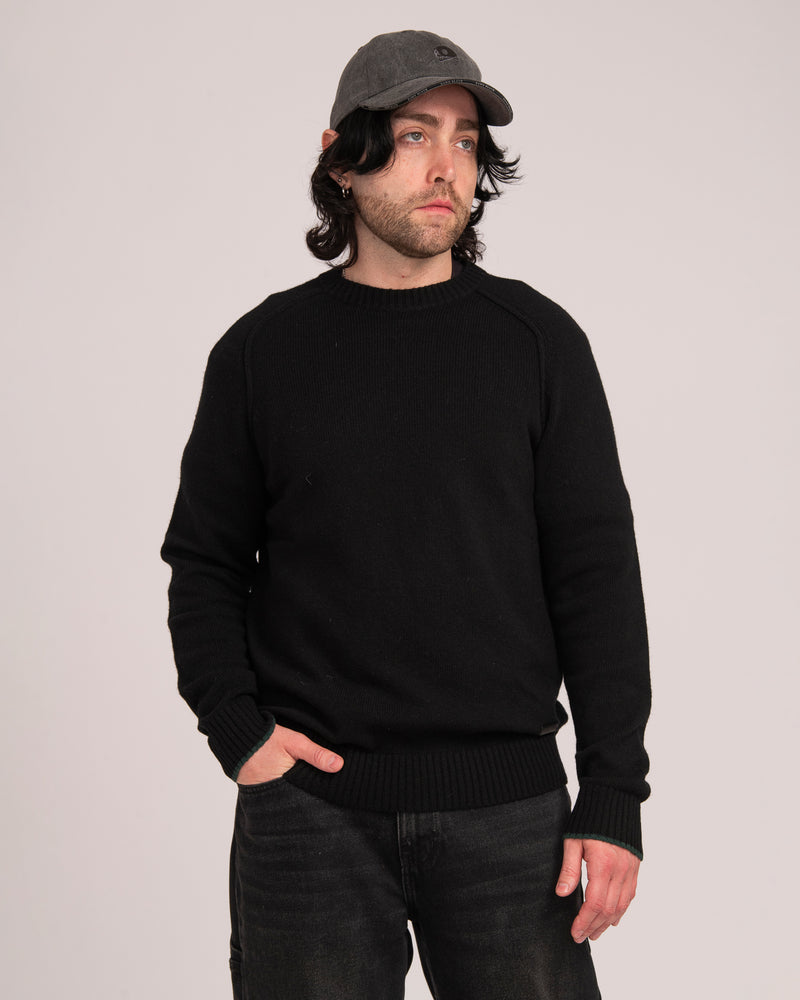 Australian Wool Men's Raglan Knit - Black