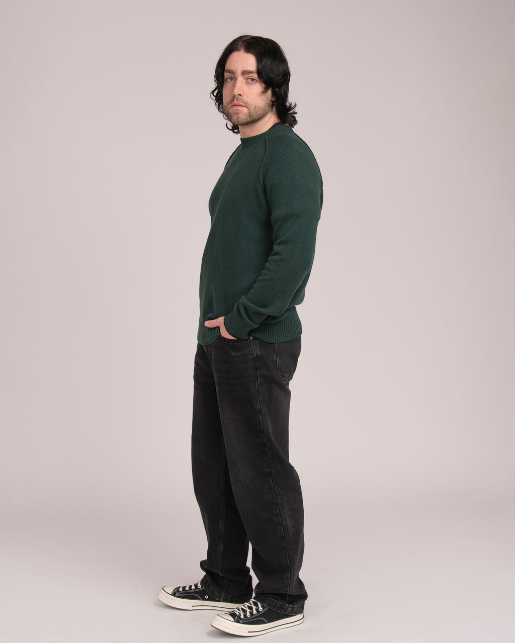Australian Wool Men's Raglan Knit - Forest