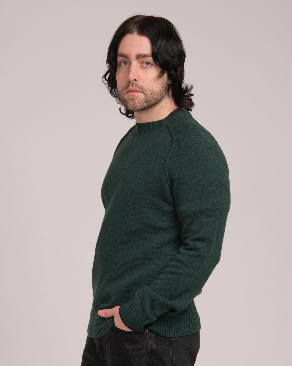 Australian Wool Men's Raglan Knit - Forest