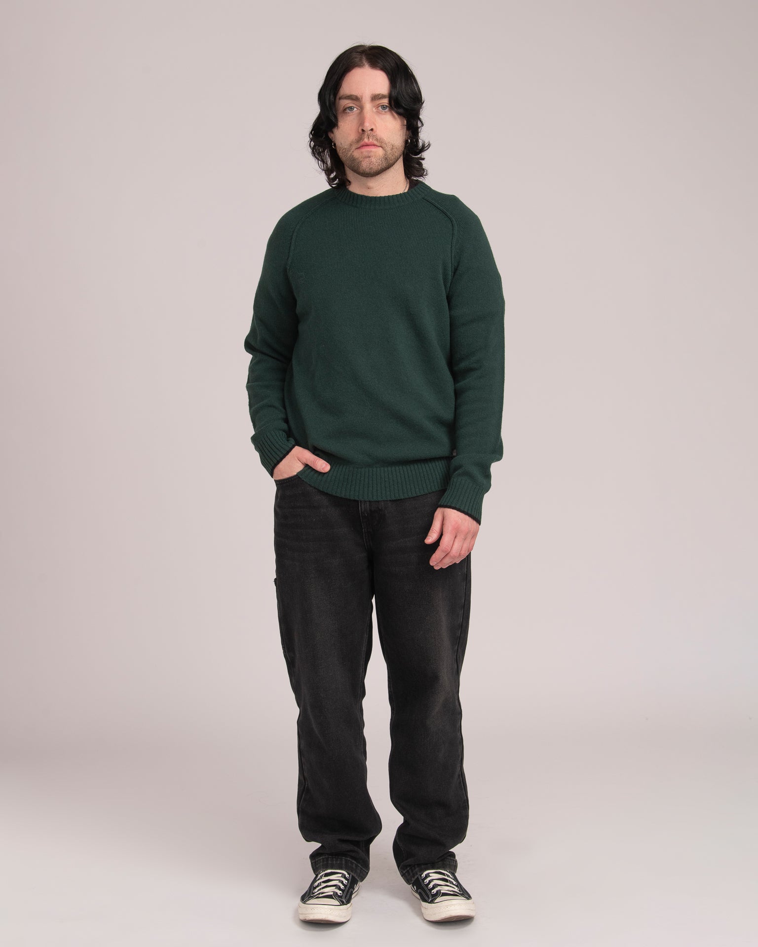 Australian Wool Men's Raglan Knit - Forest