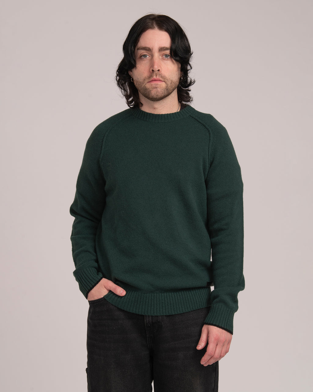 Australian Wool Men's Raglan Knit - Forest