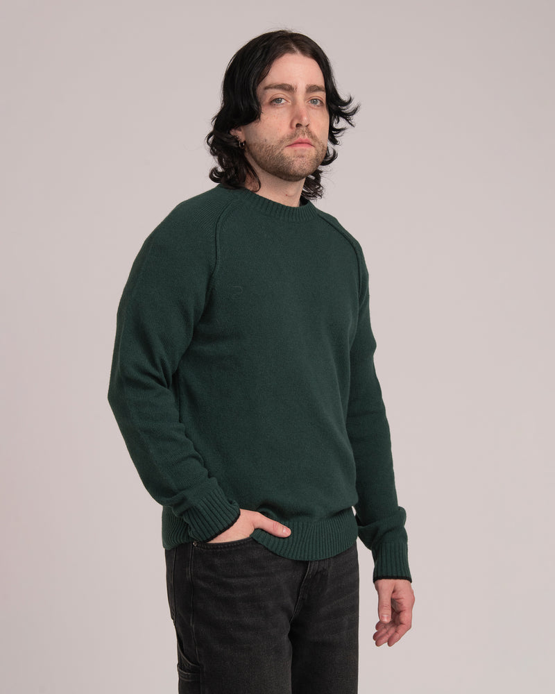 Australian Wool Men's Raglan Knit - Forest