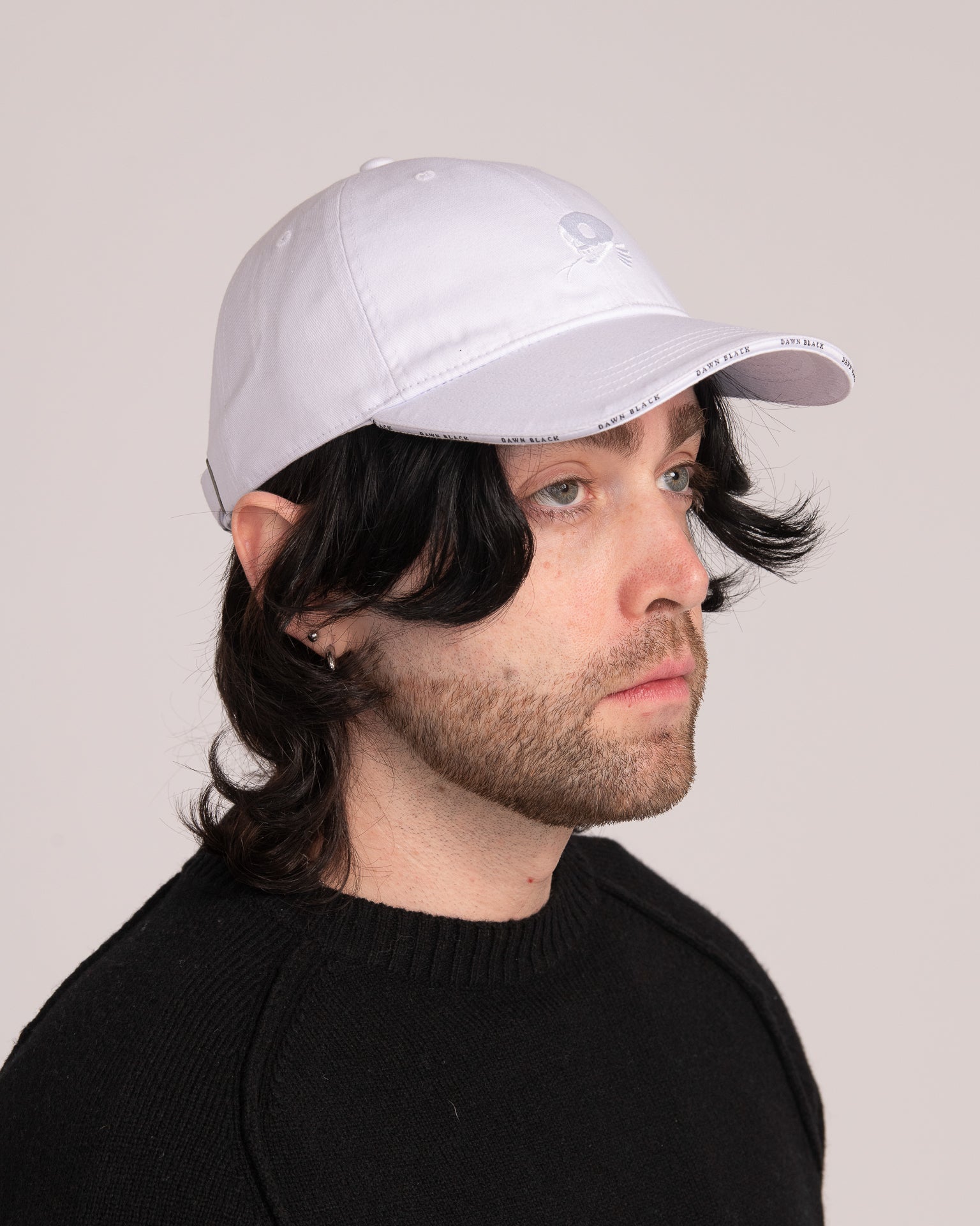 Unisex Dawn Black Cap - White