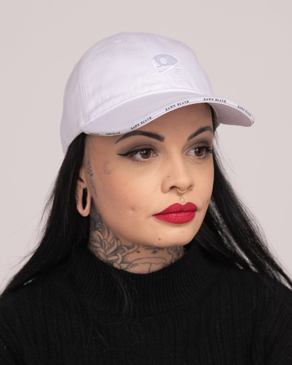 Unisex Dawn Black Cap - White