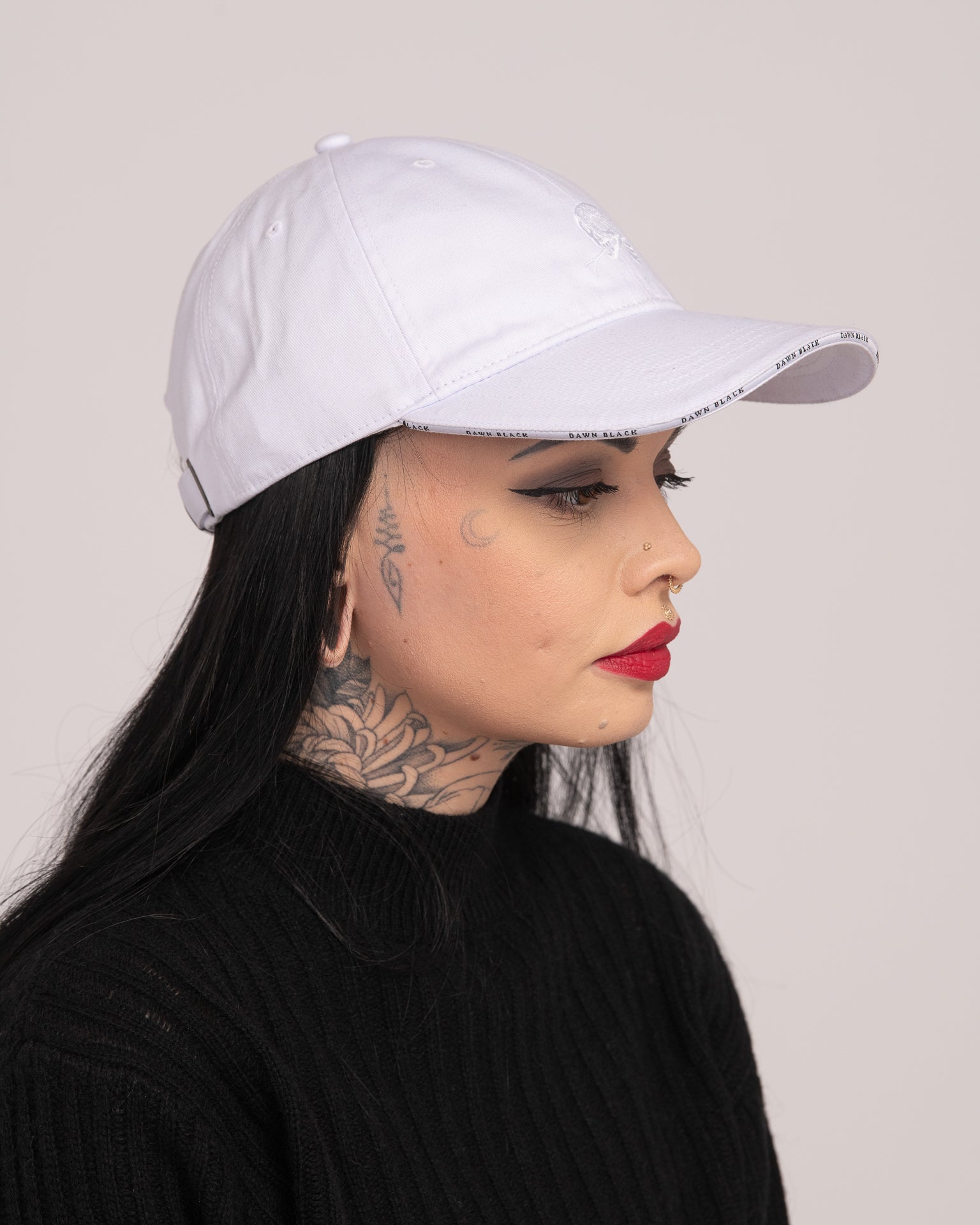 Unisex Dawn Black Cap - White