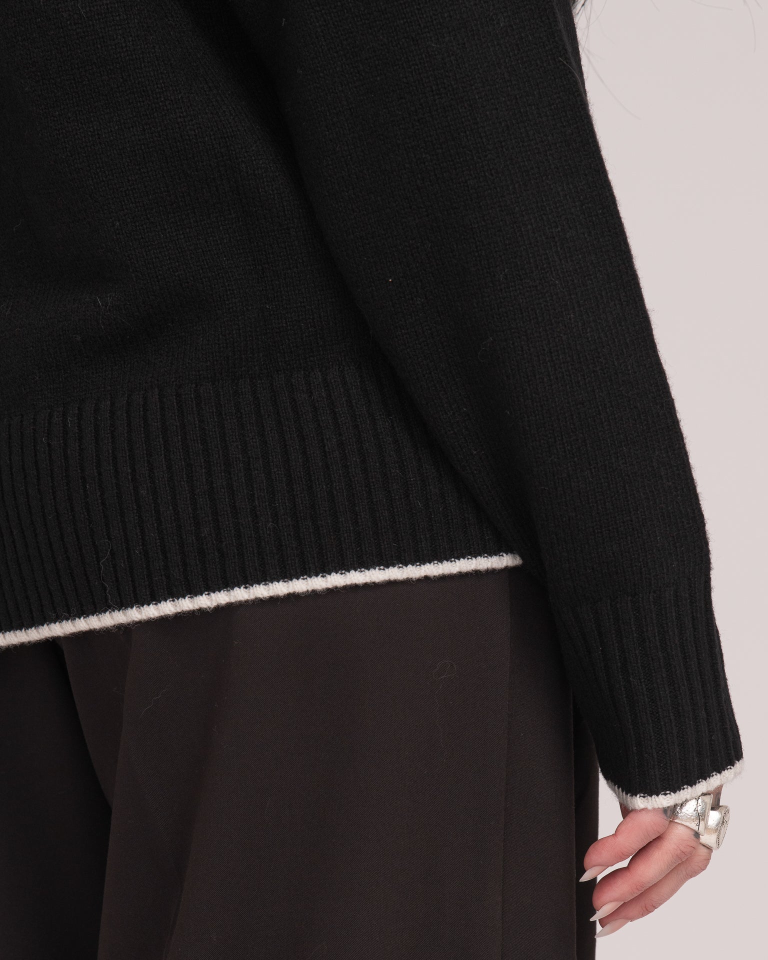 DB Aussie Wool Blend Knit Jumper - Black/White