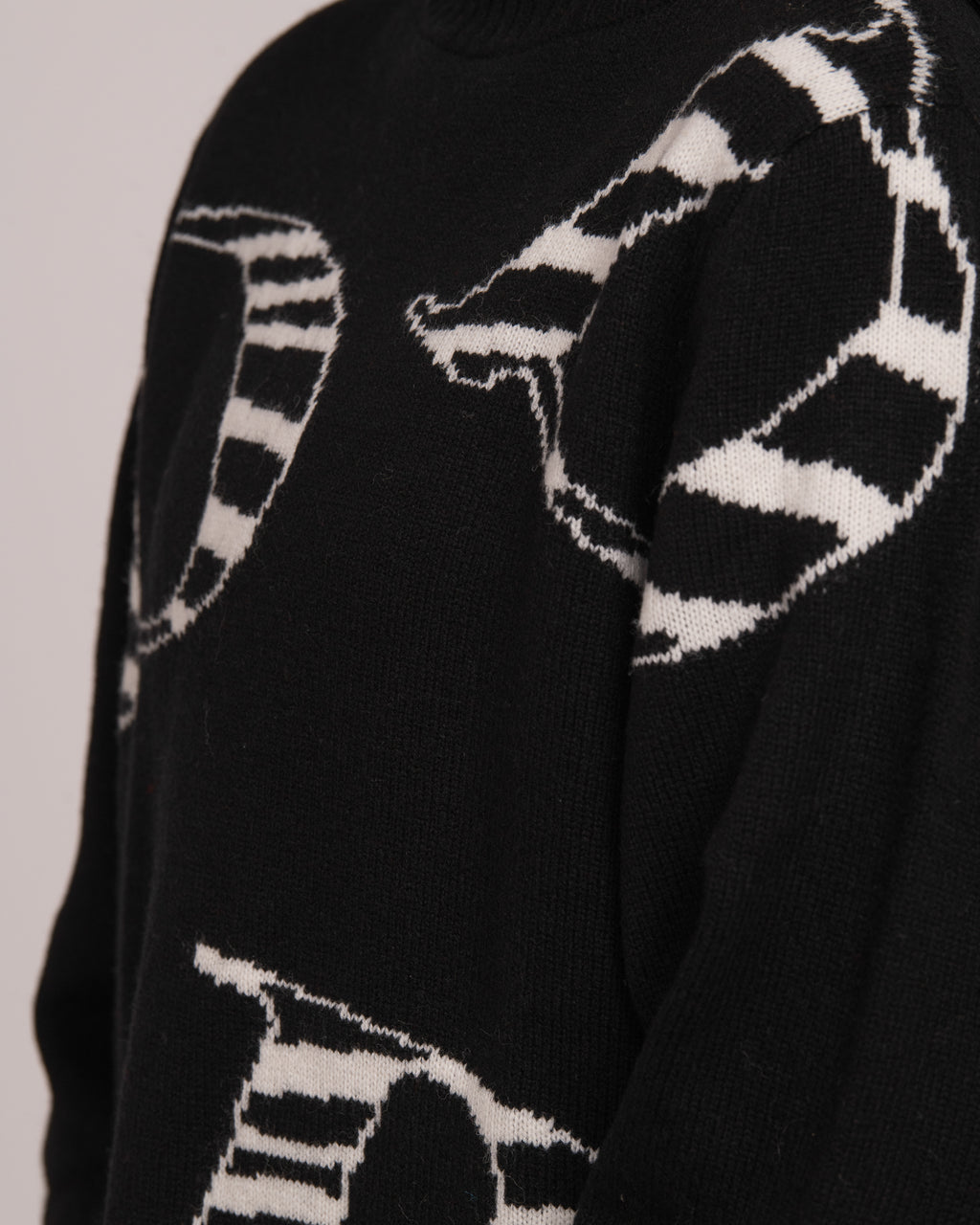 DB Aussie Wool Blend Knit Jumper - Black/White
