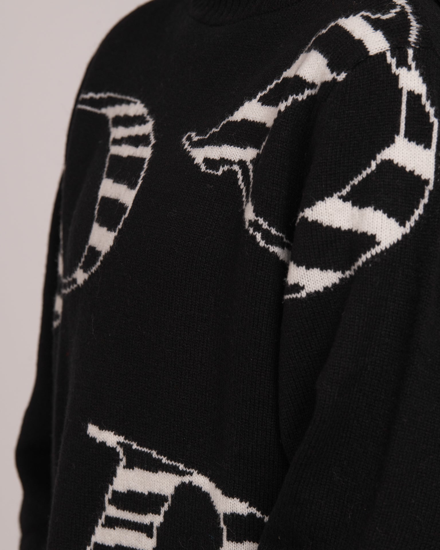 DB Aussie Wool Blend Knit Jumper - Black/White