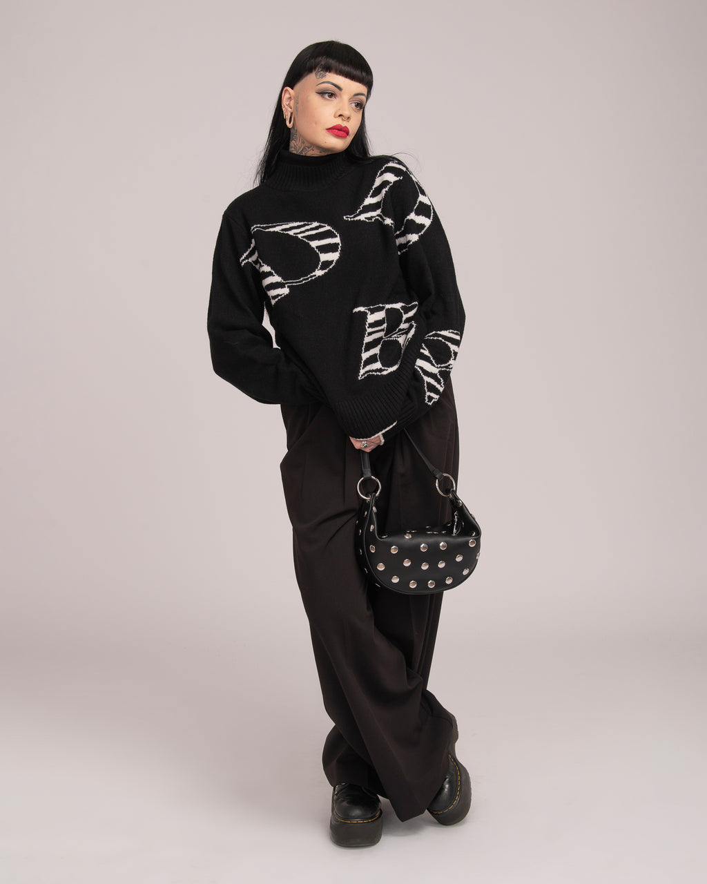 DB Aussie Wool Blend Knit Jumper - Black/White