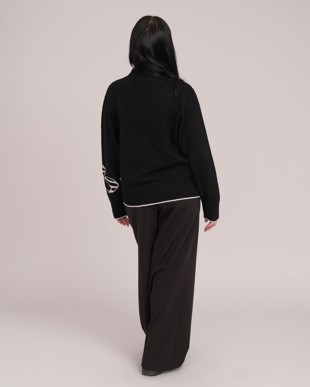 DB Aussie Wool Blend Knit Jumper - Black/White
