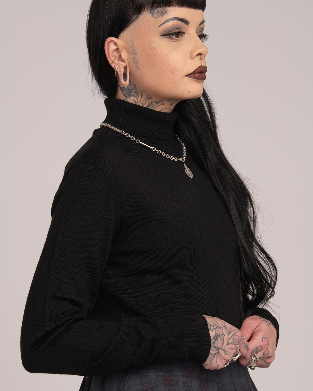 Australian Merino Wool Turtle Neck - Black