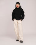 High Neck Rib Knit - Black