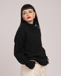High Neck Rib Knit - Black