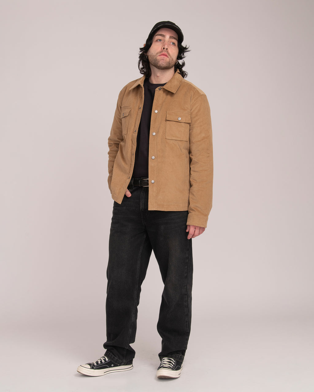 Unisex Cord Shacket - Sand