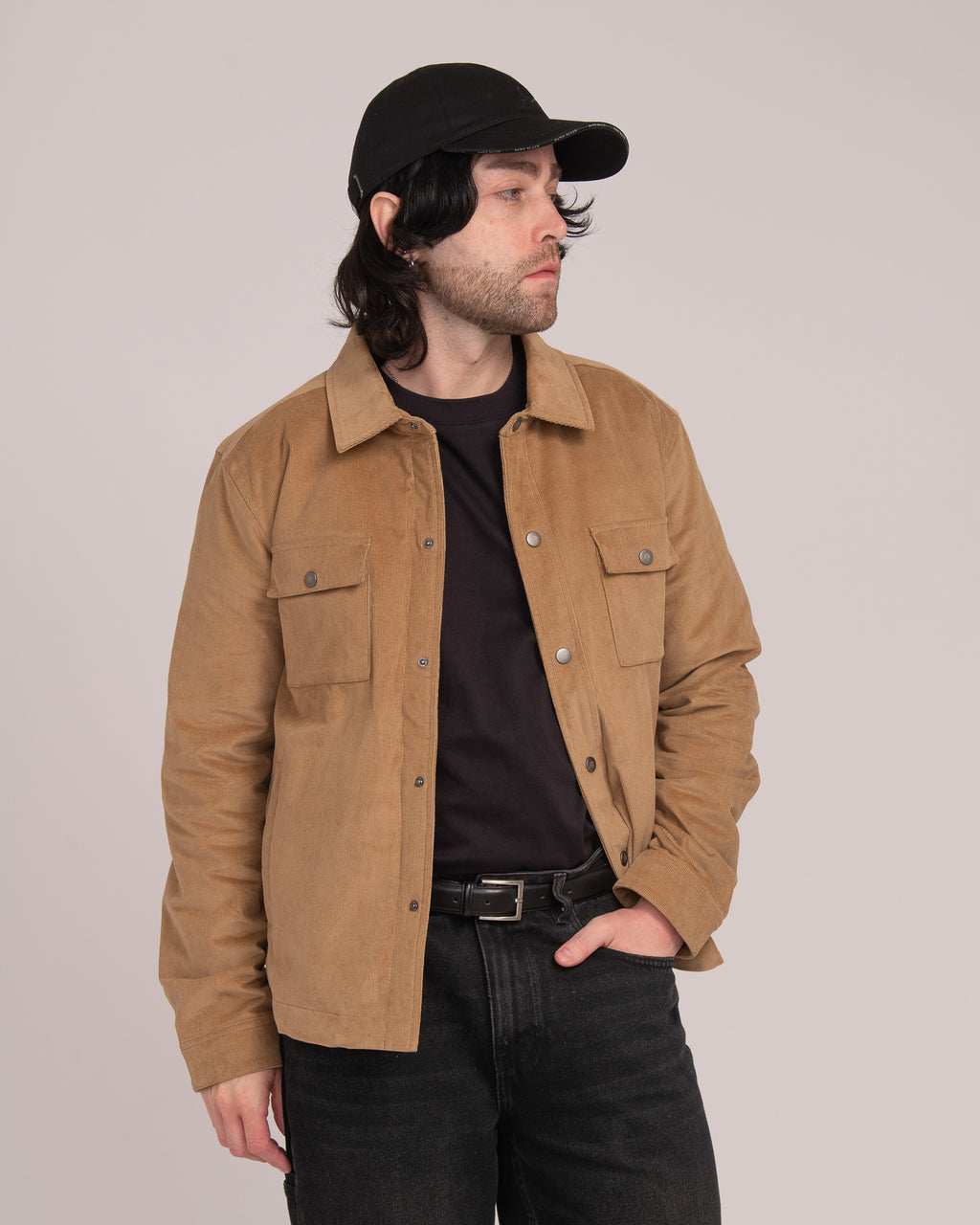 Unisex Cord Shacket - Sand