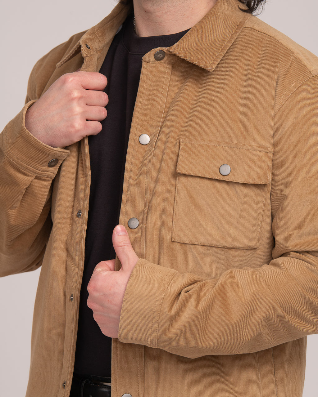 Unisex Cord Shacket - Sand
