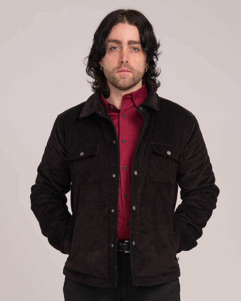 Mens Cord Shacket - Black