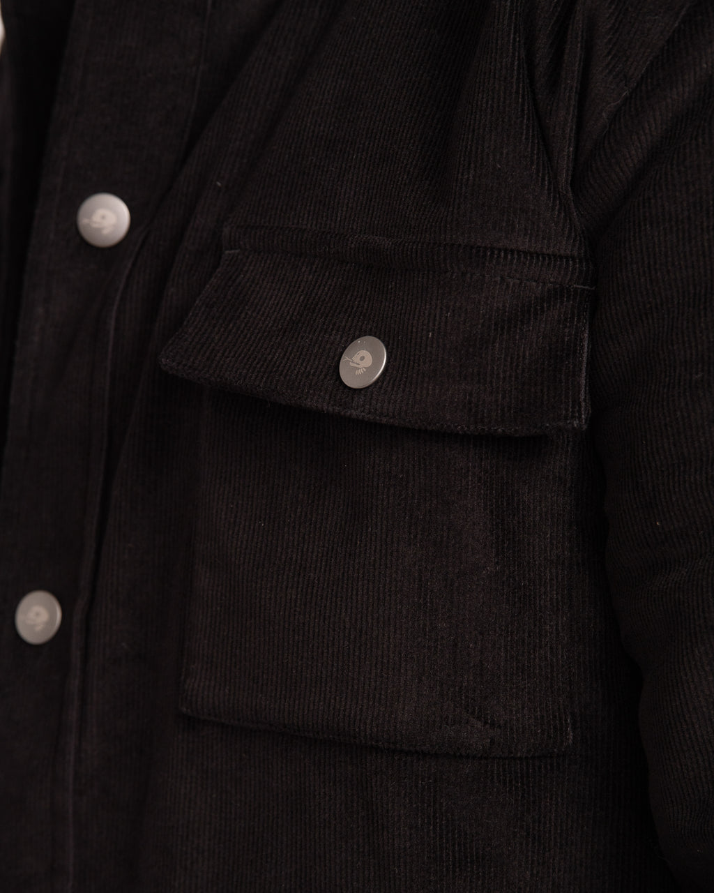 Unisex Cord Shacket - Black