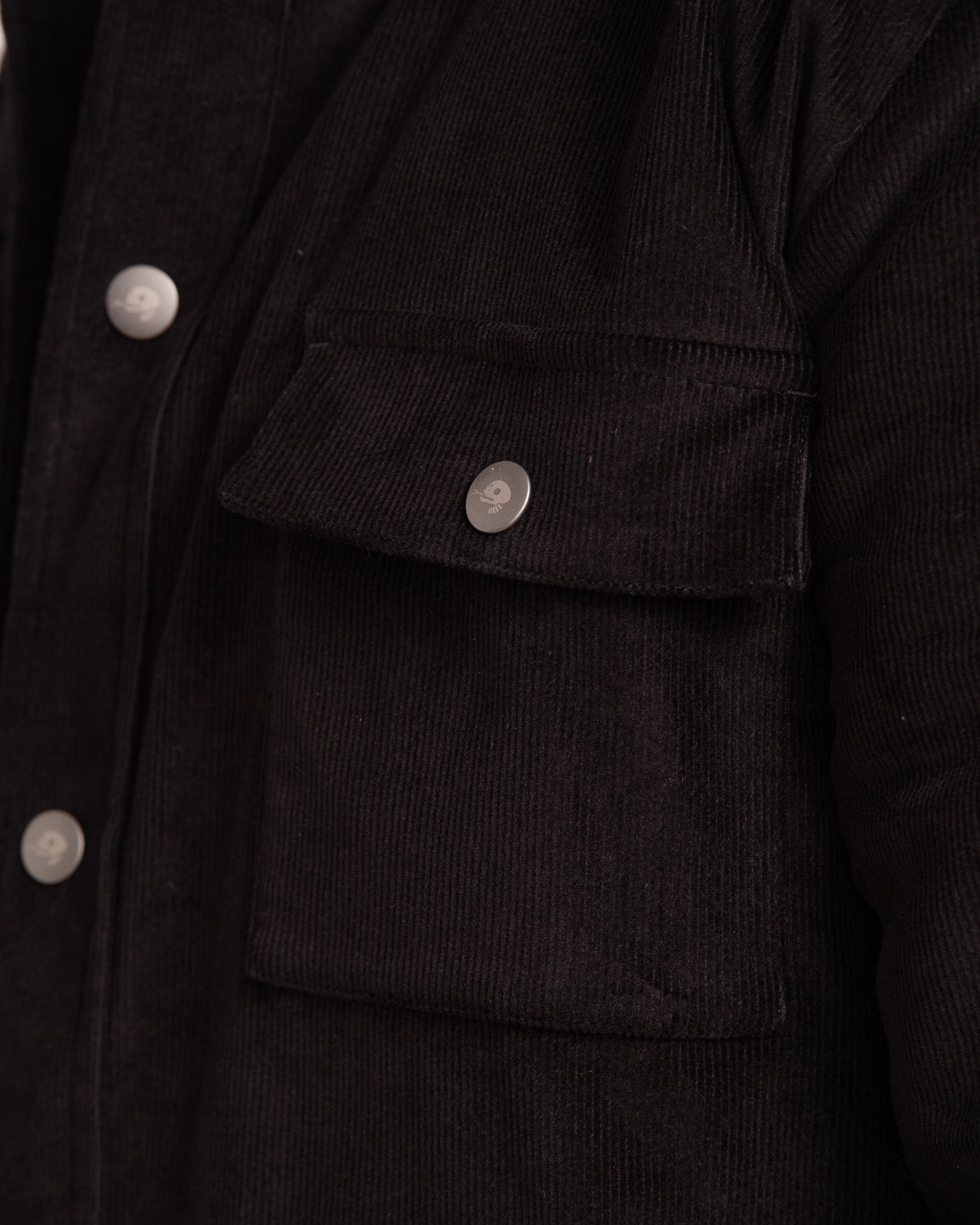 Unisex Cord Shacket - Black