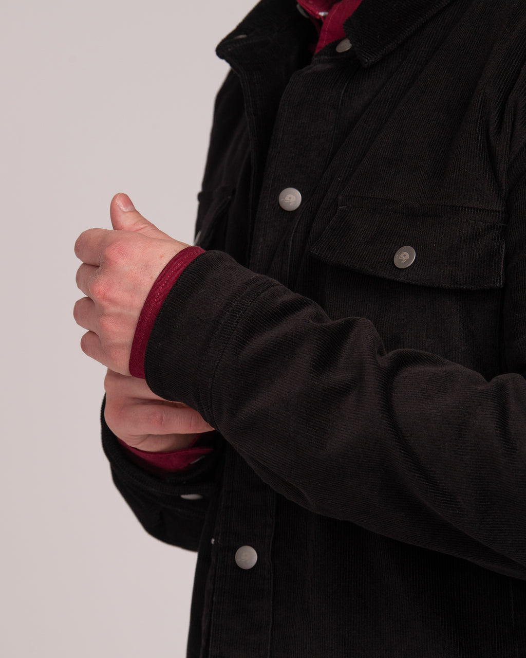 Unisex Cord Shacket - Black