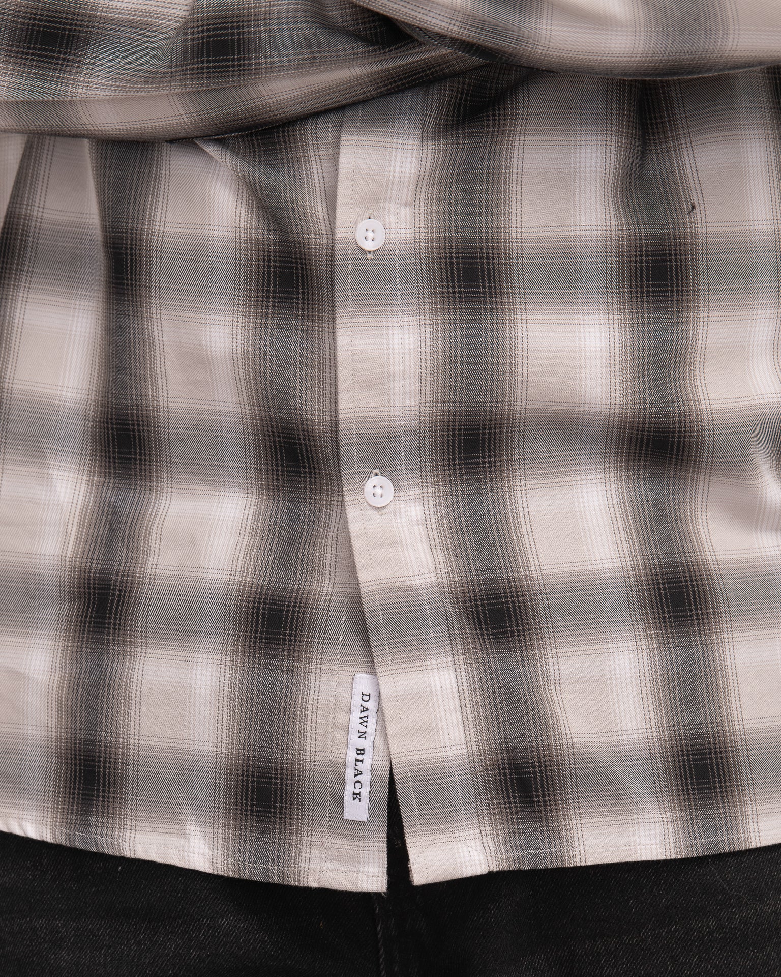 Men's Casual Check Shirt - Black/White