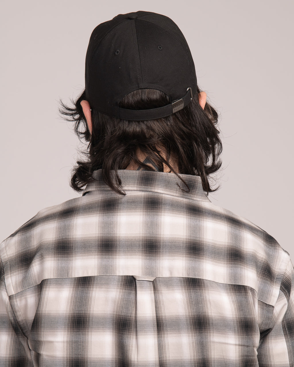 Men's Casual Check Shirt - Black/White