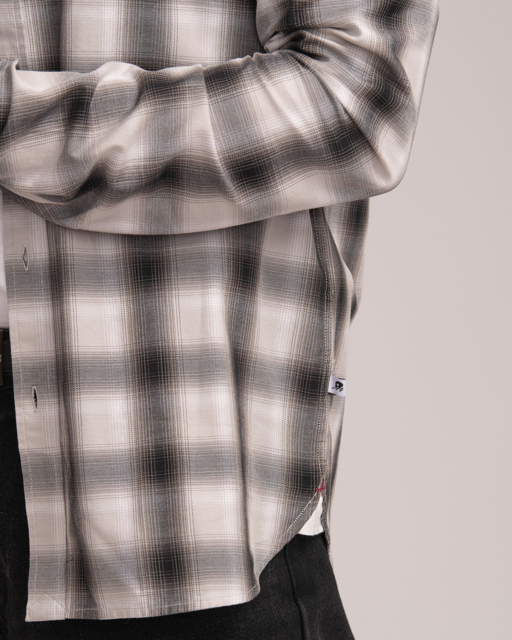 Men's Casual Check Shirt - Black/White
